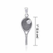 Tennis Racket with Tennis Ball Silver Pendant TPD4532