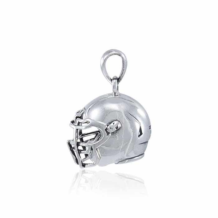 Football Helmet Silver Pendant TPD4534