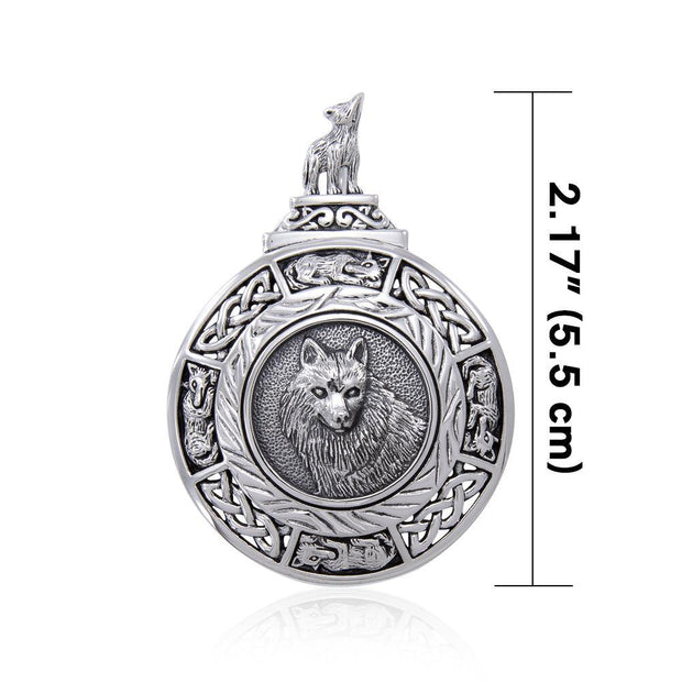 Celtic Wolf Medallion Pendant TPD4629
