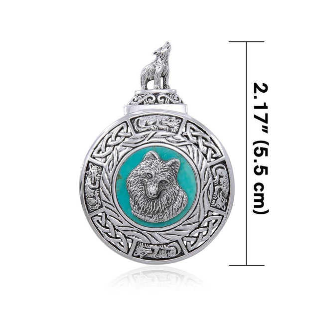 Celtic Knot Wolf Medallion Pendant TPD4630