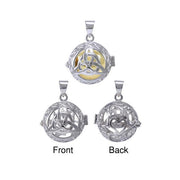 Global Harmony in Trinity ~ 16mm chiming harmony ball with a 25mm Sterling Silver Jewelry Pendant cage TPD4657