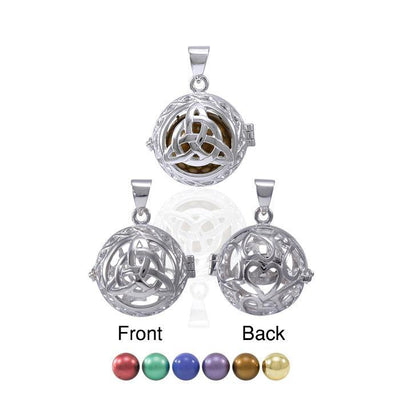 Global Harmony in Trinity ~ 16mm chiming harmony ball with a 25mm Sterling Silver Jewelry Pendant cage TPD4657