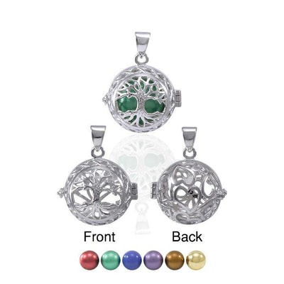 Global Harmony Wrapped in the Angel Wings ~16mm chiming harmony ball with a 25mm Sterling Silver Jewelry Pendant cage TPD4658
