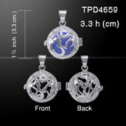 Global Harmony in Om ~16mm chiming harmony ball with a 25mm Sterling Silver Jewelry Pendant cage TPD4659