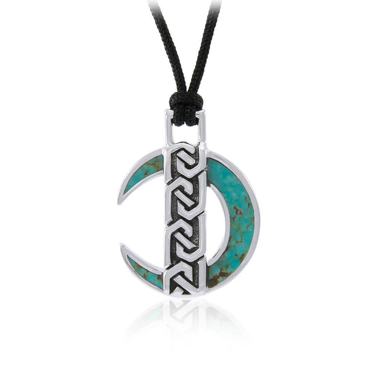 Celtic Crescent Moon Sterling Silver Pendant TPD4675