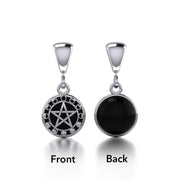 Silver Pentacle with Moon Phases Flip Pendant TPD477