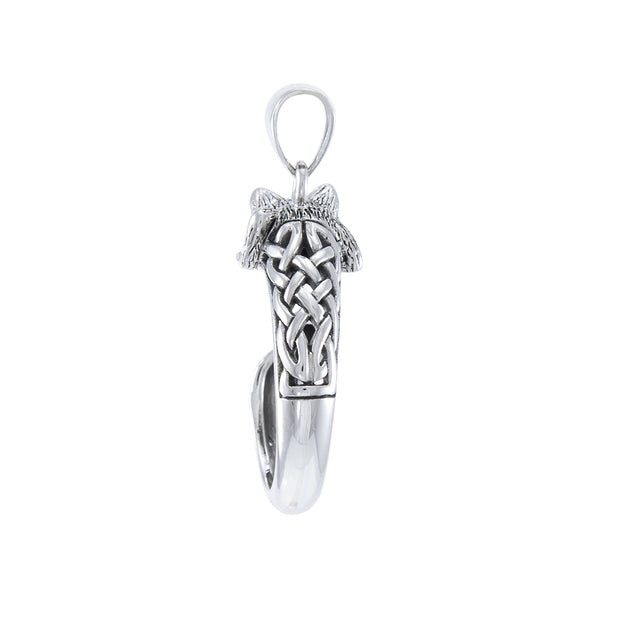 Sterling Silver Celtic Wolf Pendant TPD4851