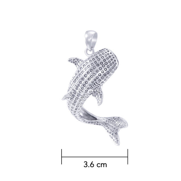 Large Whale Shark Sterling Silver Pendant TPD4859