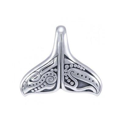 Whale Tail Aboriginal Sterling Silver Pendant (Large Version) TPD4877