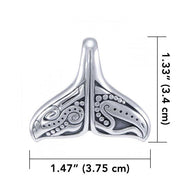 Whale Tail Aboriginal Sterling Silver Pendant (Large Version) TPD4877 Pendant