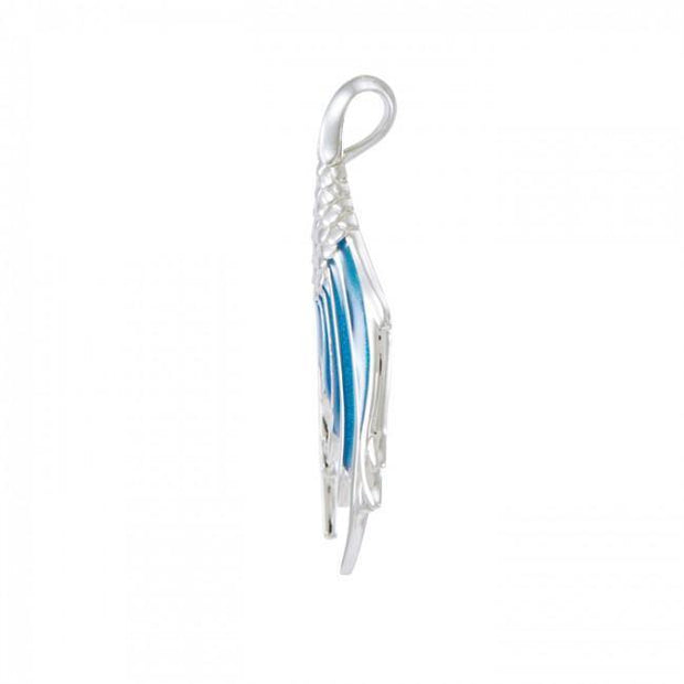 Mermaid Tail with Enamel Sterling Silver Pendant TPD4899