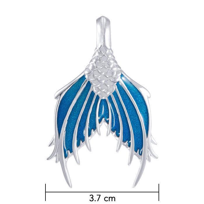 Mermaid Tail with Enamel Sterling Silver Pendant TPD4899