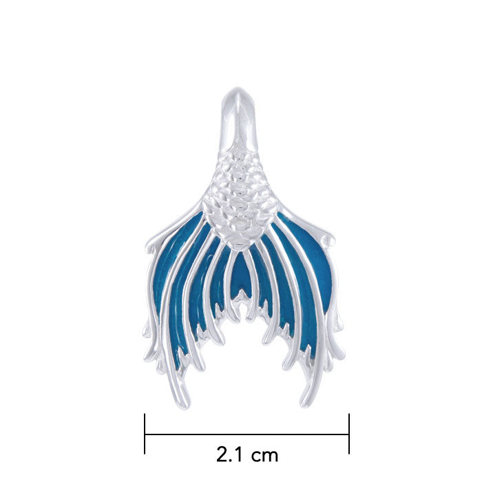 Mermaid Tail with Enamel Sterling Silver Pendant TPD4900