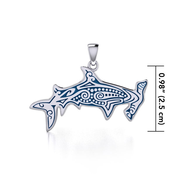 Aboriginal Hammerhead Shark Sterling Silver Pendant TPD4908