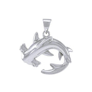 A new world with the sea friends ~ Sterling Silver Jewelry Hammerhead Shark Pendant TPD4920