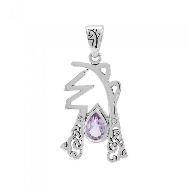 Sei Hei Ki Symbol from Reiki Collection Sterling Silver Pendant with Gemstone TPD4922