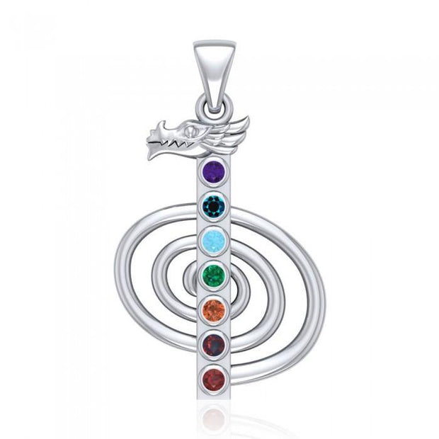 The Reiki Cho Ku Rei with Dragon Head Sterling Silver Pendant with Chakra TPD4963