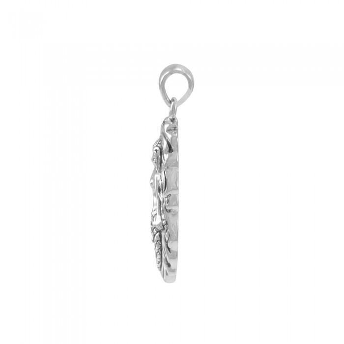 Mermaid Goddess with Wave Sterling Silver Pendant TPD5010