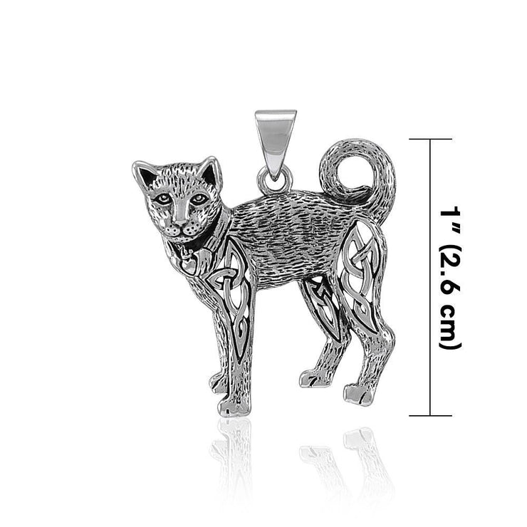 Celtic Cat Silver Pendant TPD5018