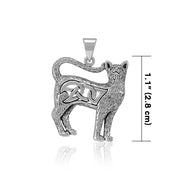 Celtic Cat Silver Pendant TPD5019