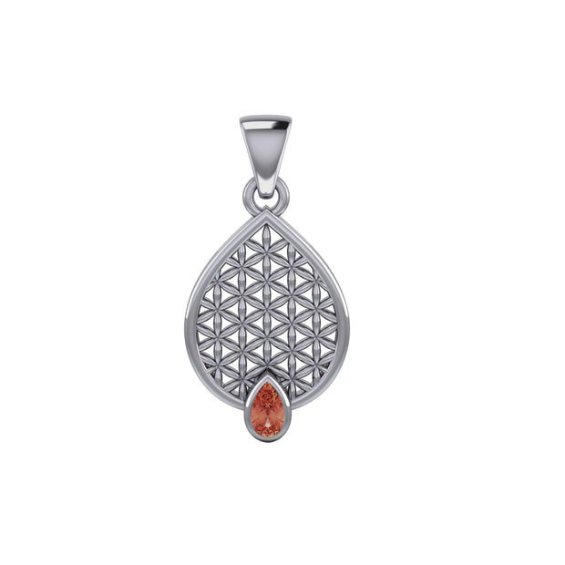 Flower of Life Mandala Silver Pendant with Gemstone TPD5051