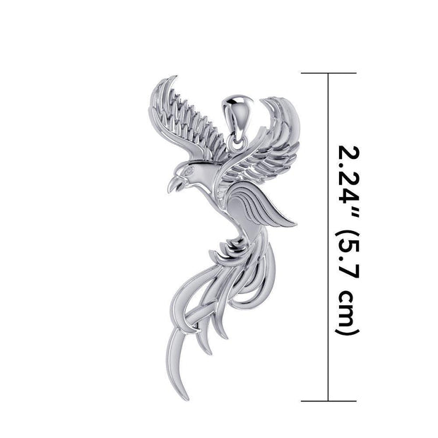 Soar to the Heavens Flying Phoenix Sterling Silver Pendant TPD5072