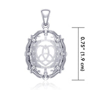 Trinity Heart Sterling Silver Pendant with Genuine White Quartz TPD5112