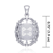 Flower of Life Sterling Silver Pendant with Genuine White Quartz TPD5116