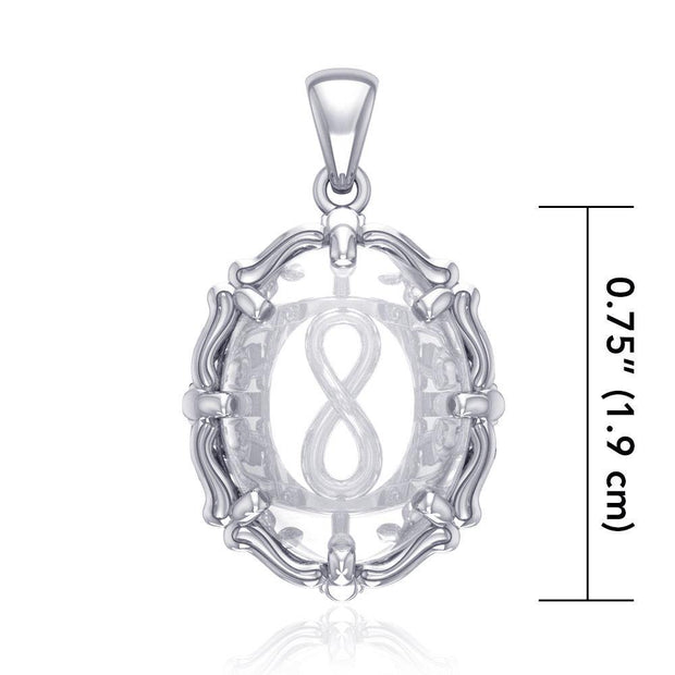 Infinity Sterling Silver Pendant with Genuine White Quartz TPD5119