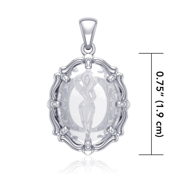 Goddess of Passion Sterling Silver Pendant with Genuine White Quartz TPD5120