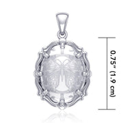 Butterfly Sterling Silver Pendant with Genuine Clear Quartz TPD5124