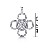 Celtic Four Point Infinity Knot Sterling Silver Pendant TPD5131
