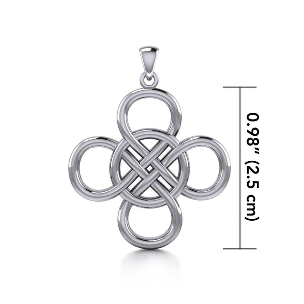Celtic Four Point Infinity Knot Sterling Silver Pendant TPD5131