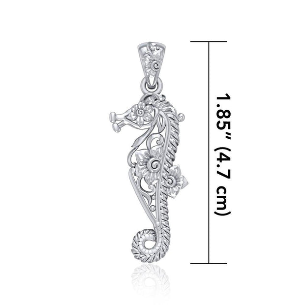 A touch of whimsical sea vibe ~ Sterling Silver Seahorse Filigree Pendant Jewelry TPD5147 Pendant