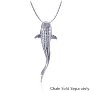 Large Whale Shark Silver with Hidden Bail Pendant TPD5200