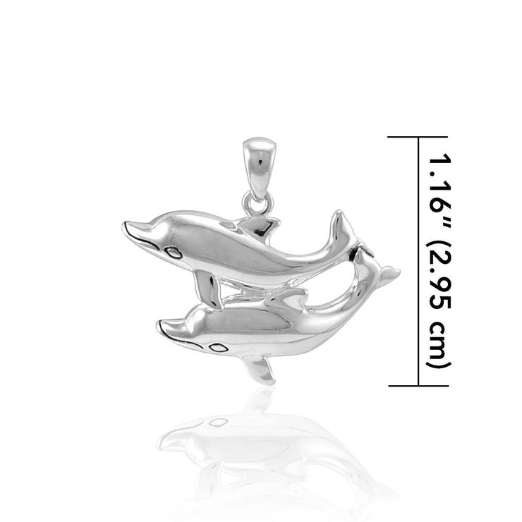 Double Dolphin Silver Pendant TPD5201