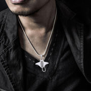 Silver Manta Ray with Wave Pendant TPD5231