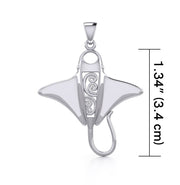Silver Manta Ray with Wave Pendant TPD5231