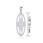Celtic Woven Design in Oval Shape Silver Pendant TPD5233