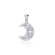 Celtic Crescent Moon Silver Pendant TPD5235