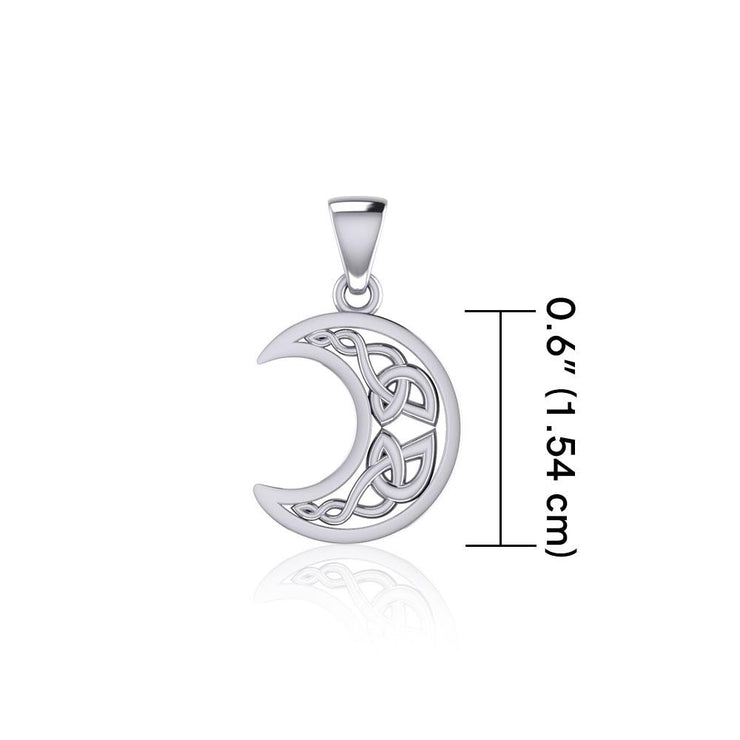 Celtic Crescent Moon Silver Pendant TPD5235