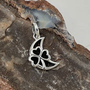 The Shamrock in Crescent Moon Silver Pendant TPD5268