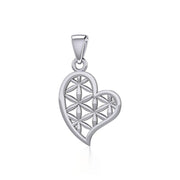 Silver Heart with Flower of Life Pendant TPD5284
