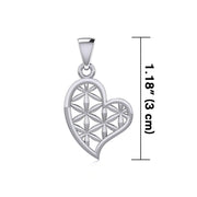 Silver Heart with Flower of Life Pendant TPD5284