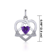 The Celtic Trinity Heart Silver Pendant with Gemstone TPD5287 - Peter Stone Wholesale