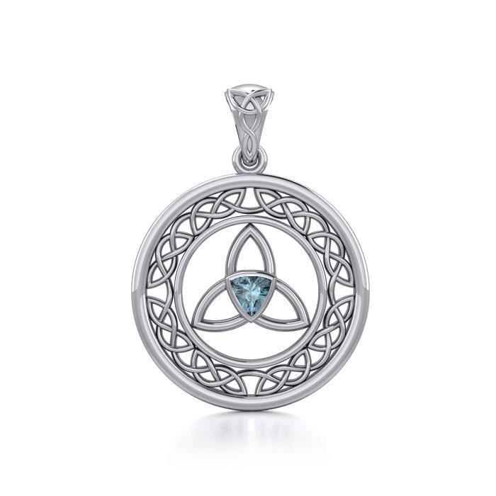 Celtic Trinity Knot Pendant with Gemstone TPD5296