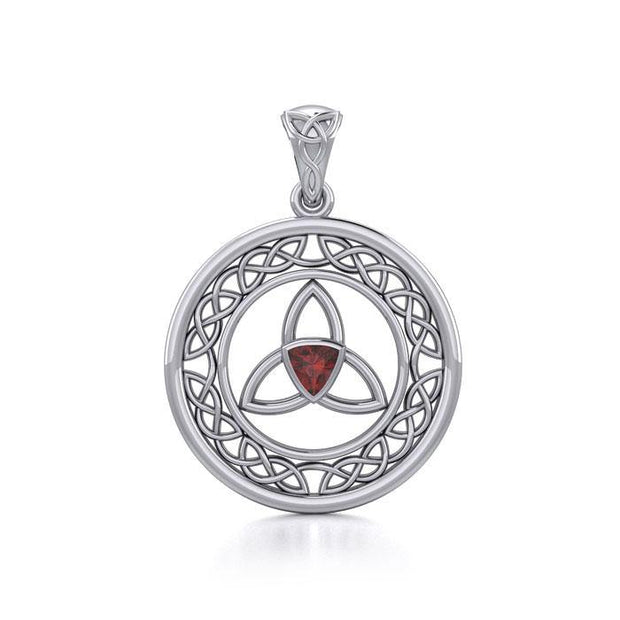 Celtic Trinity Knot Pendant with Gemstone TPD5296