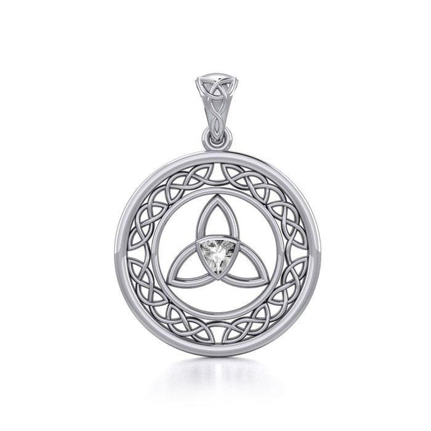 Celtic Trinity Knot Pendant with Gemstone TPD5296