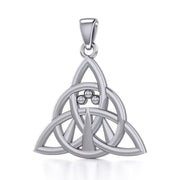 Triquetra with Awen The Three Rays of Light Silver Pendant TPD5306
