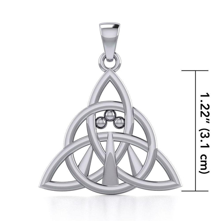 Triquetra with Awen The Three Rays of Light Silver Pendant TPD5306